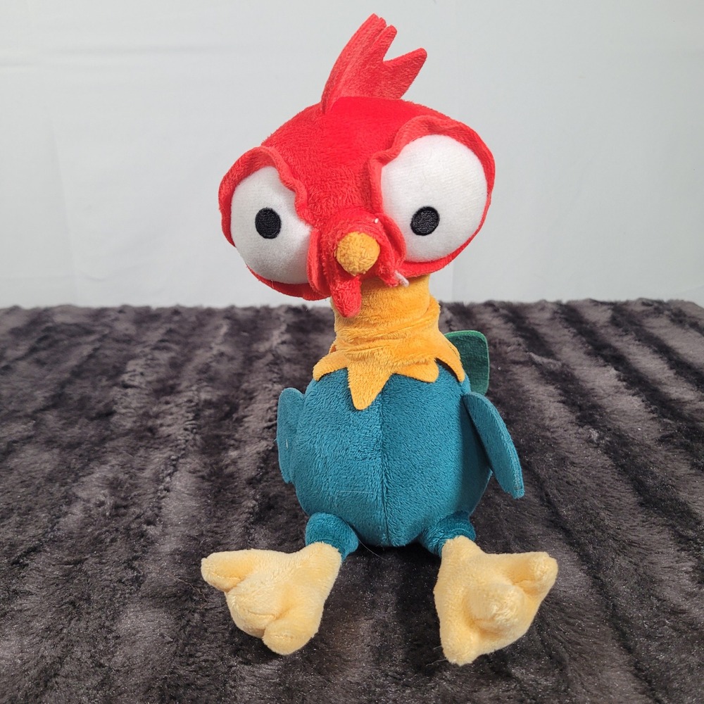 Disney Moana Hei Hei Plush Stuffed Animal Rooster Just Play LLC Teal Red 8 Inch